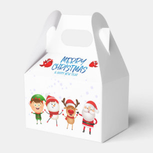 Merry Christmas Snowman Santa Claus Rudolph Elf Favor Box