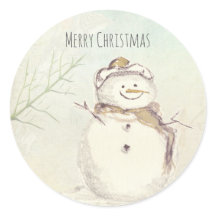 Merry Christmas Snowman Snowflakes Winter