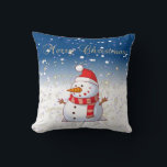Merry Christmas,Snowman,Sparkles,White Throw Pillow<br><div class="desc">Merry christmas , snowman , sparkles  on white background.</div>