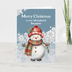 Merry Christmas Snowman Stepsister Card