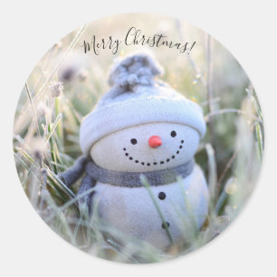 Merry Christmas Snowman Stickers Envelope Seals