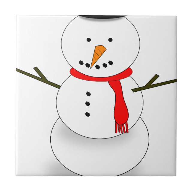 Merry Christmas Snowman Tile (Front)