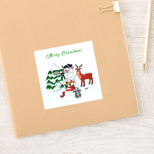 Merry Christmas! Snowman with Friends