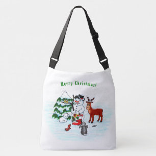 Merry Christmas! Snowman with Friends Crossbody Bag