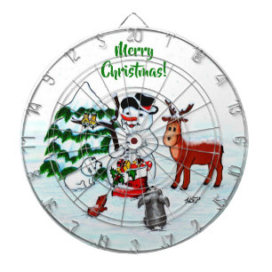 Merry Christmas! Snowman with Friends Dartboard