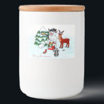 Merry Christmas! Snowman with Friends Food Label<br><div class="desc">Merry Christmas! Snowman with Friends - Baby Polar Bear,  Birds,  Moose,  Rabbit,    ~~~ coloured pencil drawing by Krisi ArtKSZP ~~~ Store Category >>> Merry Christmas for Kids >>> Snowman with Friends</div>