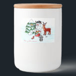 Merry Christmas! Snowman with Friends Food Label<br><div class="desc">Merry Christmas! Snowman with Friends - Baby Polar Bear,  Birds,  Moose,  Rabbit,    ~~~ coloured pencil drawing by Krisi ArtKSZP ~~~ Store Category >>> Merry Christmas for Kids >>> Snowman with Friends</div>