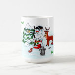 Merry Christmas! Snowman with Friends Magic Mug<br><div class="desc">Merry Christmas! Snowman with Friends - Baby Polar Bear,  Birds,  Moose,  Rabbit,    ~~~ coloured pencil drawing by Krisi ArtKSZP ~~~ Store Category >>> Merry Christmas for Kids >>> Snowman with Friends</div>