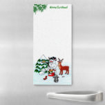 Merry Christmas! Snowman with Friends Magnetic Notepad<br><div class="desc">Merry Christmas! Snowman with Friends - Baby Polar Bear,  Birds,  Moose,  Rabbit,    ~~~ coloured pencil drawing by Krisi ArtKSZP ~~~ Store Category >>> Merry Christmas for Kids >>> Snowman with Friends</div>