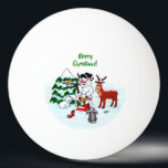Merry Christmas! Snowman with Friends Ping Pong Ball<br><div class="desc">Merry Christmas! Snowman with Friends - Baby Polar Bear,  Birds,  Moose,  Rabbit,    ~~~ coloured pencil drawing by Krisi ArtKSZP ~~~ Store Category >>> Merry Christmas for Kids >>> Snowman with Friends</div>