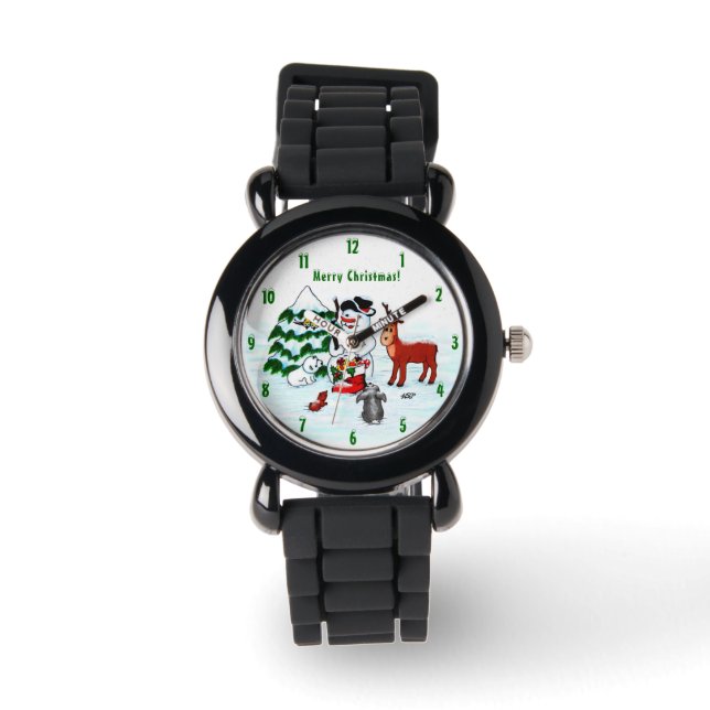 Merry Christmas! Snowman with Friends Watch (Front)