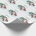 Merry Christmas! Snowman with Friends Wrapping Paper<br><div class="desc">Merry Christmas! Snowman with Friends - Baby Polar Bear,  Birds,  Moose,  Rabbit,    ~~~ coloured pencil drawing by Krisi ArtKSZP ~~~ Store Category >>> Merry Christmas for Kids >>> Snowman with Friends</div>