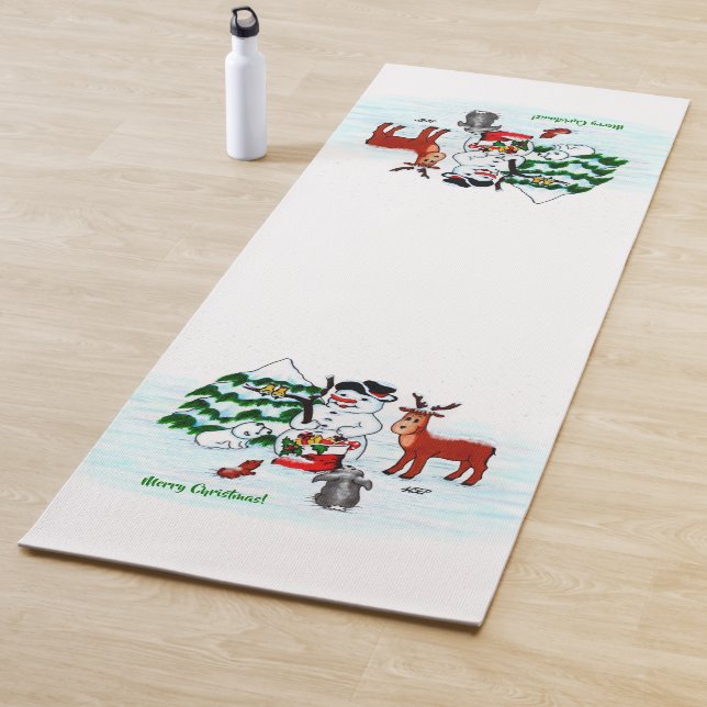 Merry Christmas! Snowman with Friends Yoga Mat (In Situ)