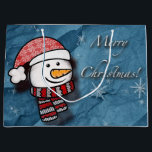 Merry Christmas, snowman with knitted clothes Large Gift Bag<br><div class="desc">A beautiful little snowman wearing white and red knitted clothes on a blue paper . Perfect to wish merry Christmas to the little ones.</div>