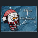 Merry Christmas, snowman with knitted clothes Large Gift Bag<br><div class="desc">A beautiful little snowman wearing white and red knitted clothes on a blue paper . Perfect to wish merry Christmas to the little ones.</div>