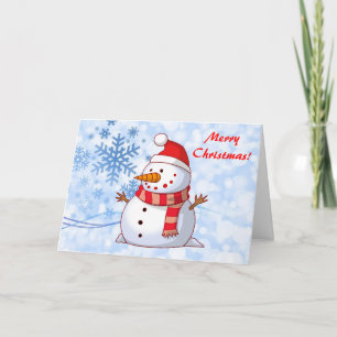 Merry Christmas Snowman with Message Holiday Card