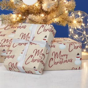 Merry Christmas Snowman Wrapping Paper