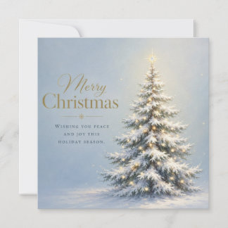 Merry Christmas Snowy Pine Tree Card