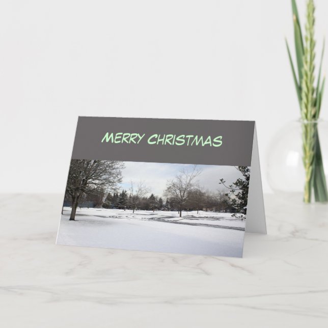 Merry Christmas snowy winter Holiday Card (Front)