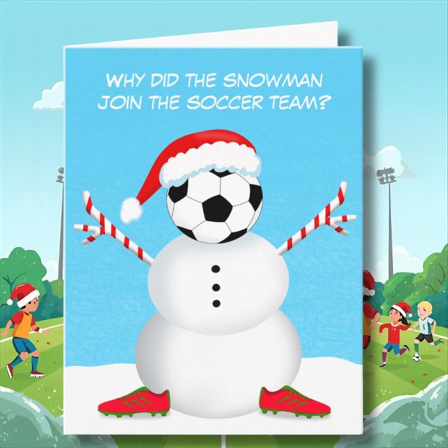 Merry Christmas Soccer Snowman Joke Card (Creator Uploaded)