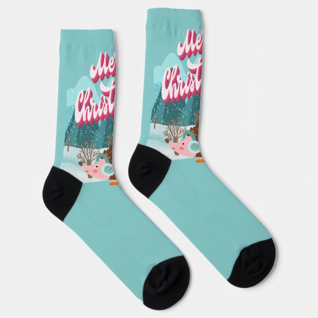 Merry Christmas Socks (Right)