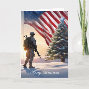 Merry Christmas Soldier - Folded Greeting Card