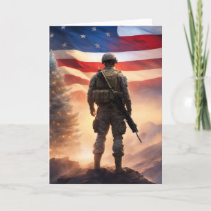 Merry Christmas Soldier -  Folded Greeting Card