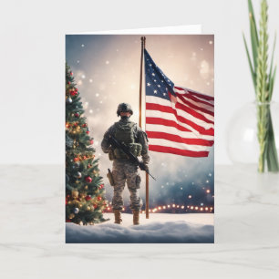Merry Christmas Soldier - Folded Greeting Card