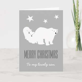Merry Christmas Son Polar Bears Card