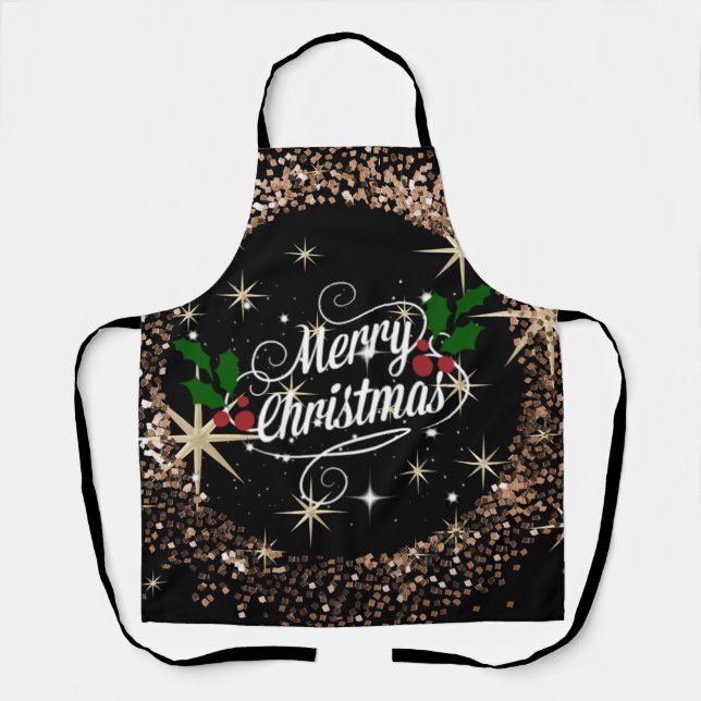 Merry Christmas sparkle and glitter, Apron (Front)