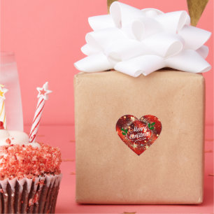 Merry Christmas sparkle and shine Heart Sticker