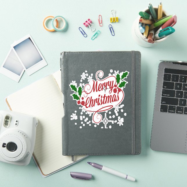 Merry Christmas sparkle and shine red text (iPad Cover)