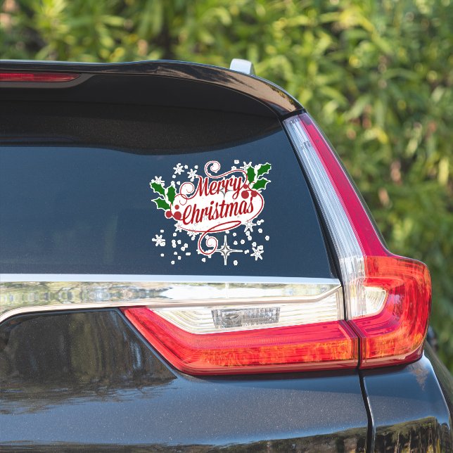 Merry Christmas sparkle and shine red text (Car Side)