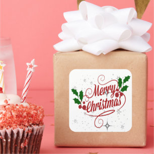 Merry Christmas sparkle and shine Square Sticker