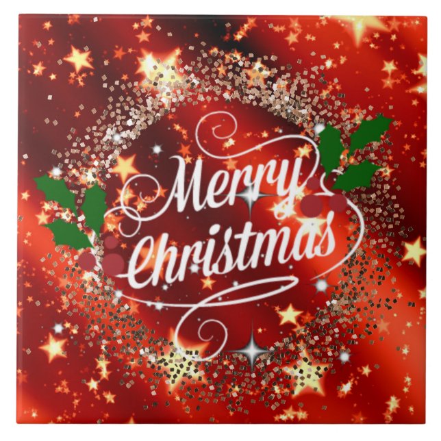 Merry Christmas sparkle and shine Tile (Front)