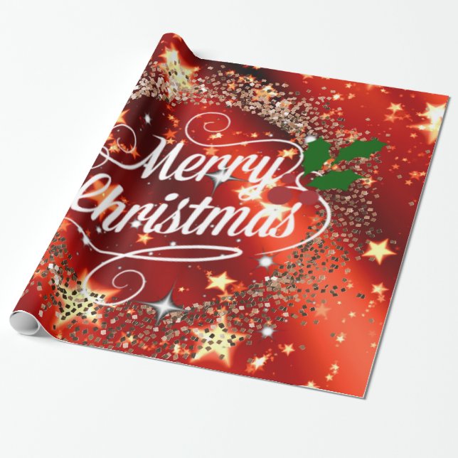 Merry Christmas sparkle and shine Wrapping Paper (Unrolled)