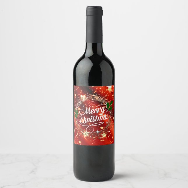 Merry Christmas, Sparkling Red Wine Label (Front)