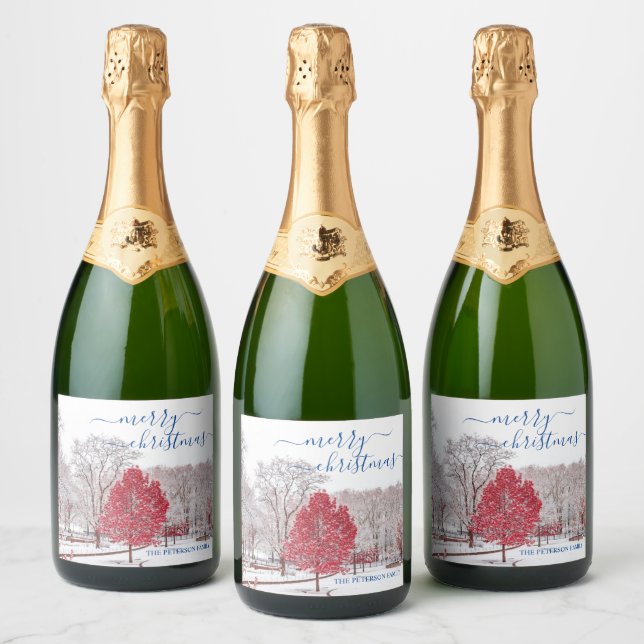 Merry Christmas Sparkling Wine Bottle Labels (Bottles)