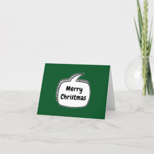 Merry Christmas Speech Bubble Button Holiday Card