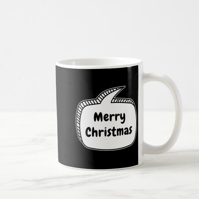 Merry Christmas Speech Bubble  Coffee Mug (Right)