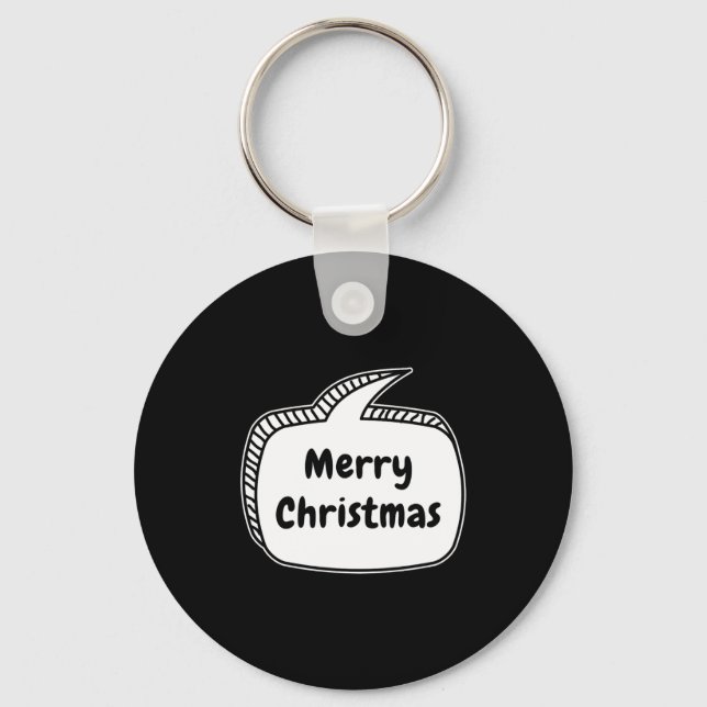 Merry Christmas Speech Bubble  Keychain (Front)