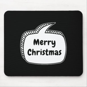 Merry Christmas Speech Bubble Mouse Pad