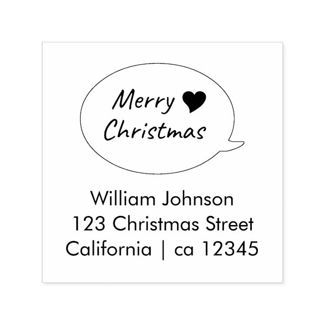 Merry Christmas Speech Bubble Self-inking Stamp (Design)
