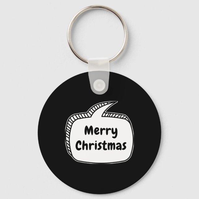 Merry Christmas Speech Bubble T Shirt  Keychain (Front)