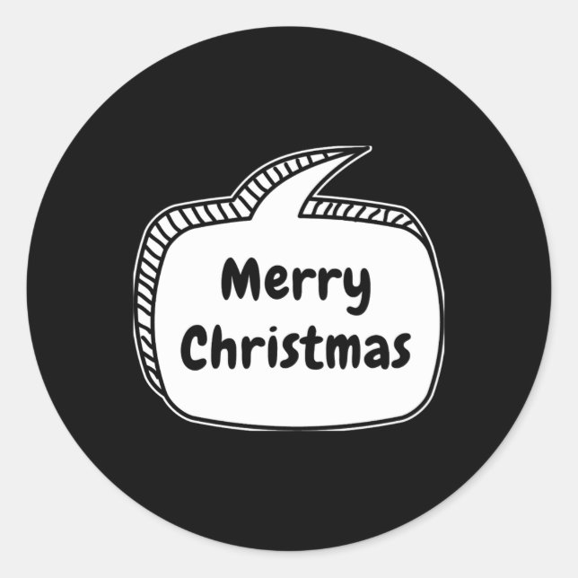 Merry Christmas Speech Bubble Toddler T Shirt  Classic Round Sticker (Front)
