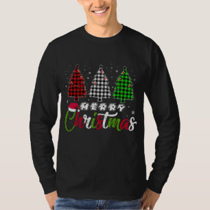 Merry Christmas Squad Plaid Red White Green Xmas T-Shirt