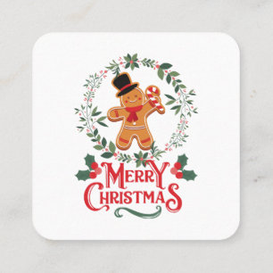 Merry Christmas Square Business Card