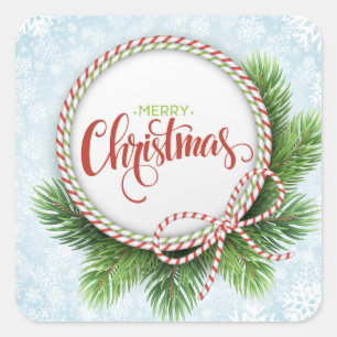 Merry Christmas Square Sticker