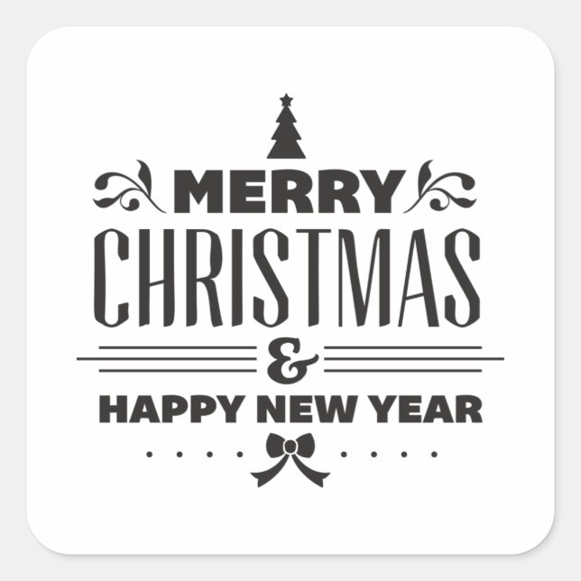 Merry Christmas Square Sticker (Front)