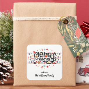 Merry Christmas Square Sticker